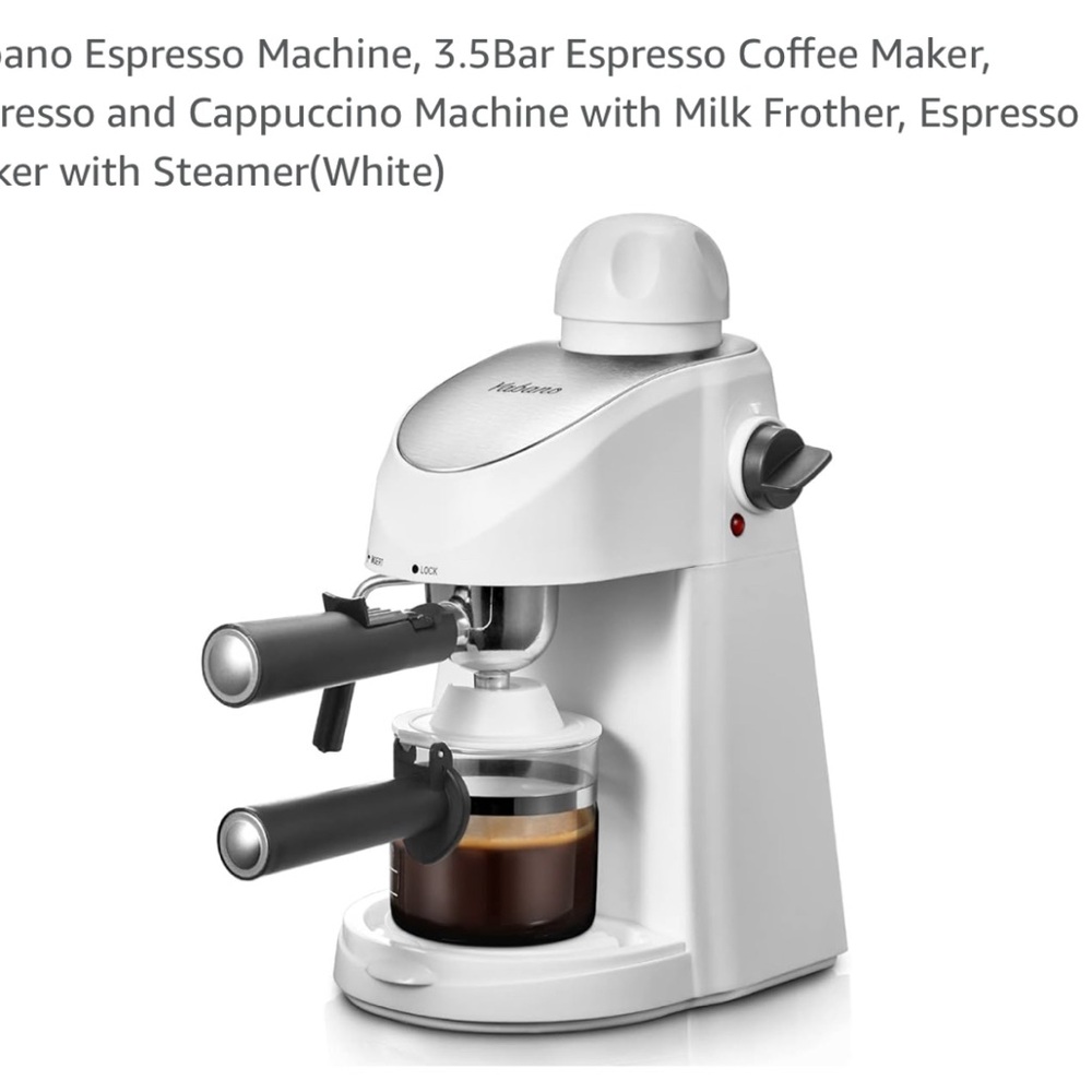 Amazon White Espresso and Cappuccino Machine